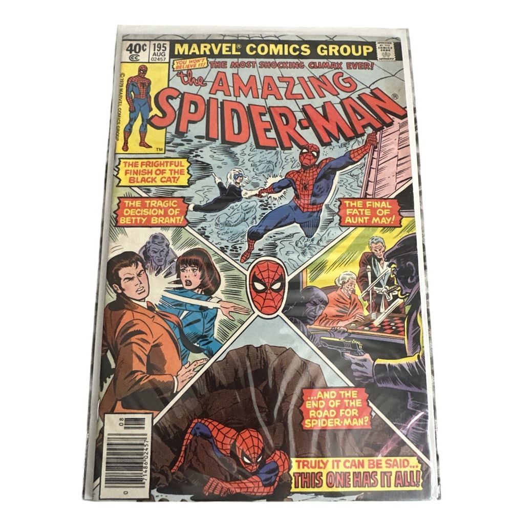 VTG The Amazing Spider-Man #195 Marvel Comics 1979 Origin Of Black Cat!